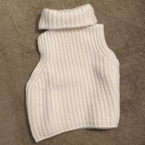 Cashmere cropped sleeveless sweater. LA designer Sablyn.